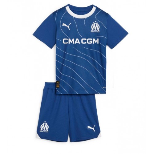 Fotbalové Dres Olympique de Marseille Dětské Venkovní 2023-24 Krátký Rukáv (+ trenýrky)